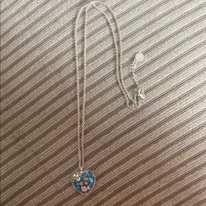 Vera Bradley Blue and Silver Heart Necklace